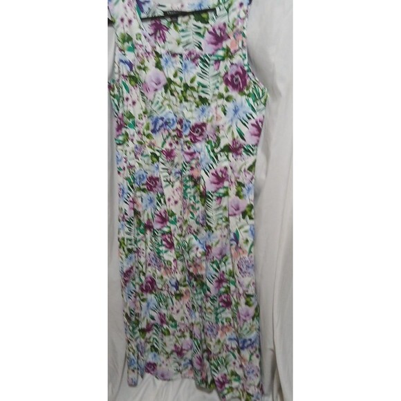Chadwicks Maxi Dress 14 Floral Cotton Cottagecore Buttons Fully Lined Tropical - Picture 1 of 11